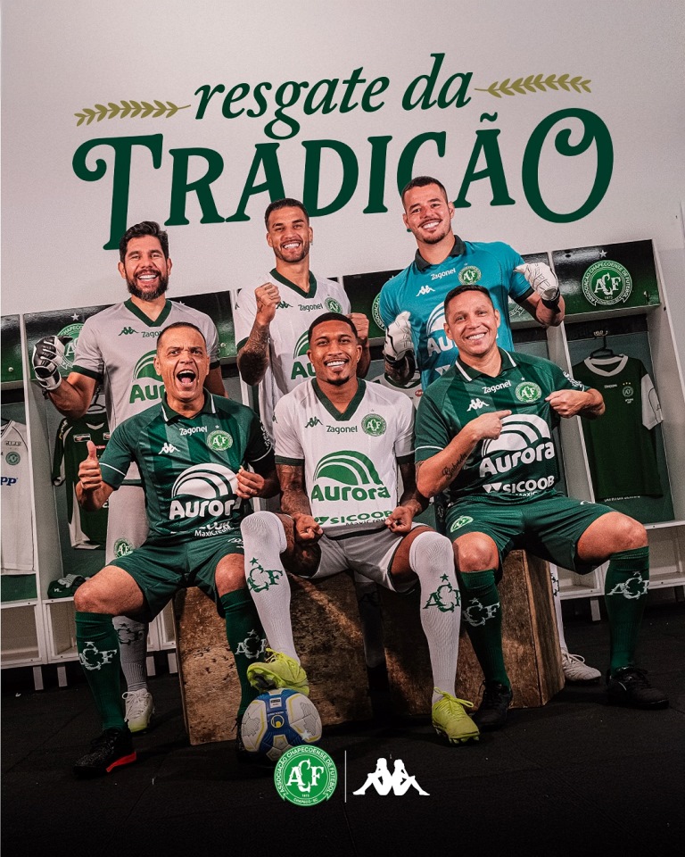 Chape anuncia volta da Kappa como fornecedora e apresenta novos uniformes; veja fotos