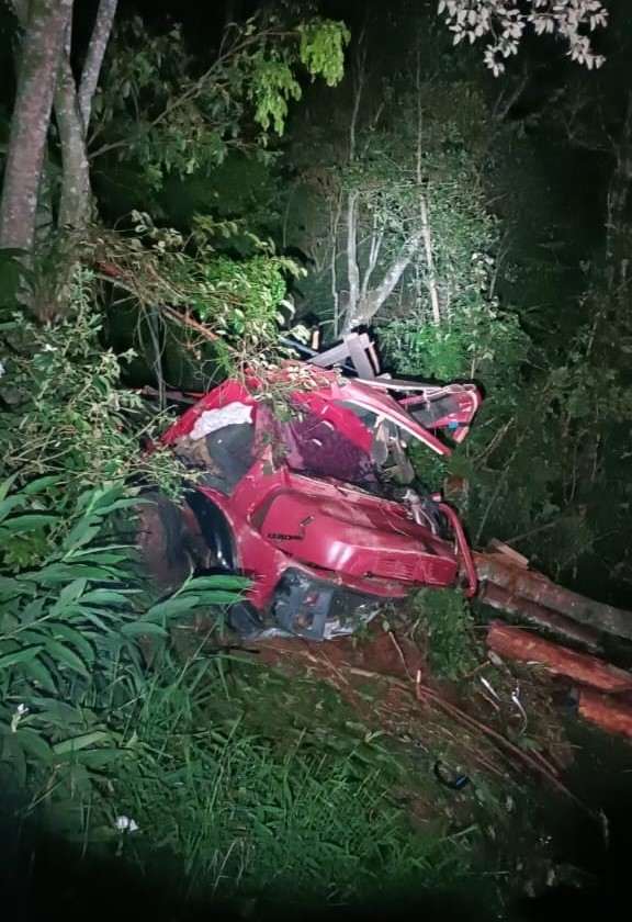 Motorista e criança morrem em grave acidente com caminhão em Arvoredo