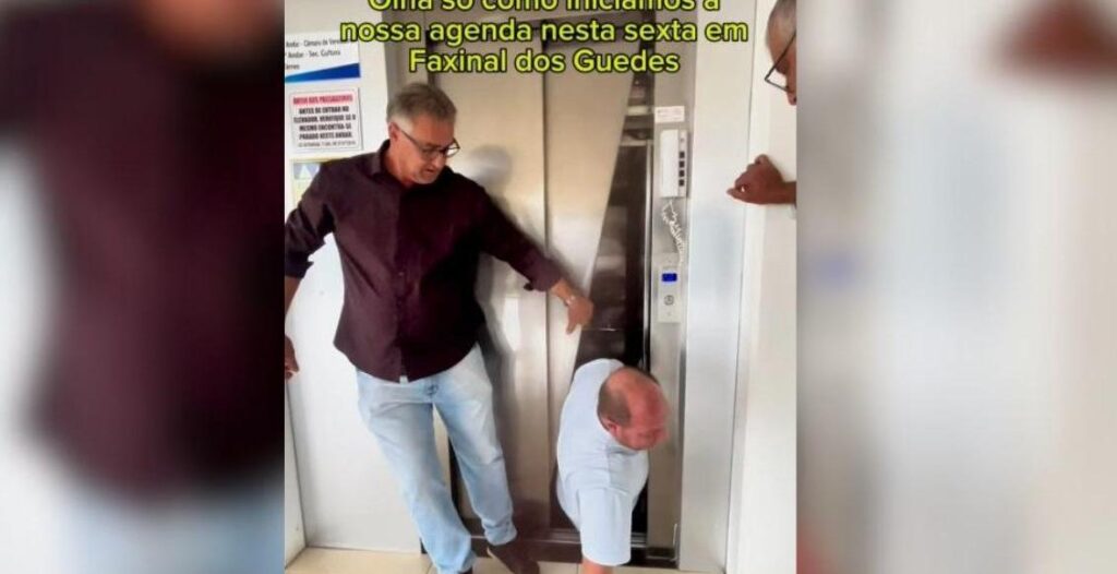 VÍDEO: Deputado Mauro de Nadal fica preso em elevador em Faxinal dos Guedes